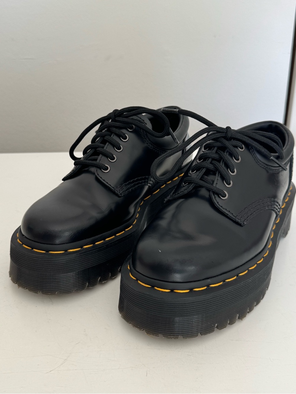 Dr. Martens 8053 Quad Platform Black Leather Shoes – Women’s Size 6 - Picture 6 of 16